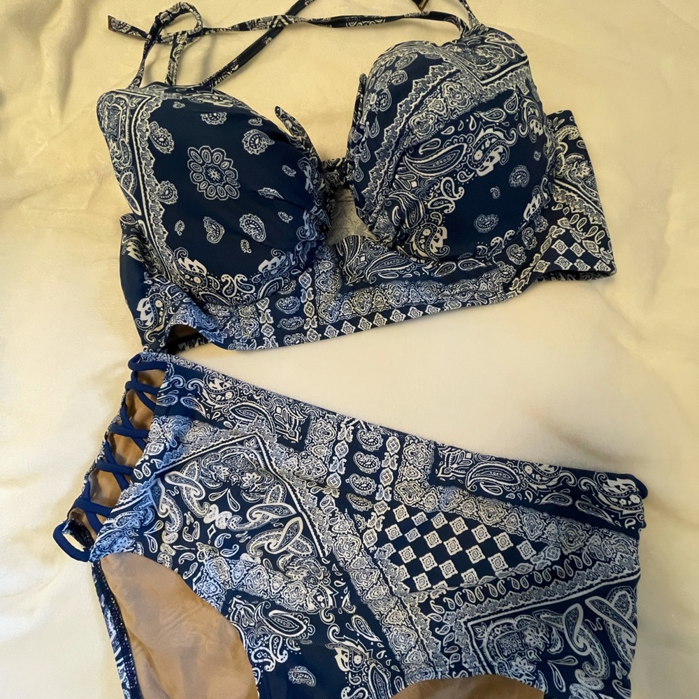 Longline Bikini Top + High Rise Cheeky Bottoms